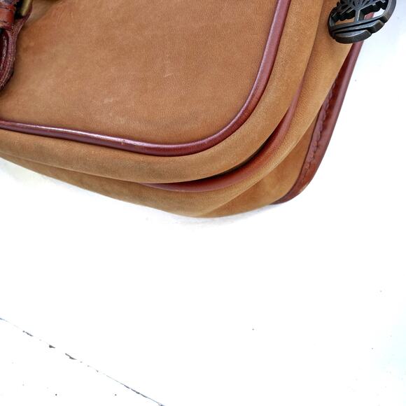 Western Timberland Crossbody | Camel Nubuck Leather Bag | Brass Hardware & Charm - Picture 16 of 16